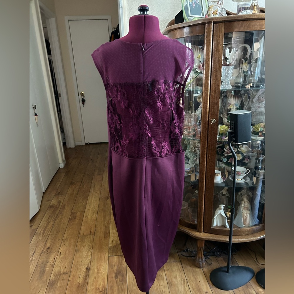 Kardashian Kollection Sleeveless Cranberry Dress. - Picture 3 of 6